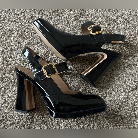 New Sam Edelman Women's Jildie Slingback Patten Leather Mary Jane Heel Size 9.5 - Picture 4 of 11